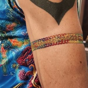 Arm Garters, Set of 2, Handmade, Multicolor, Adjustable